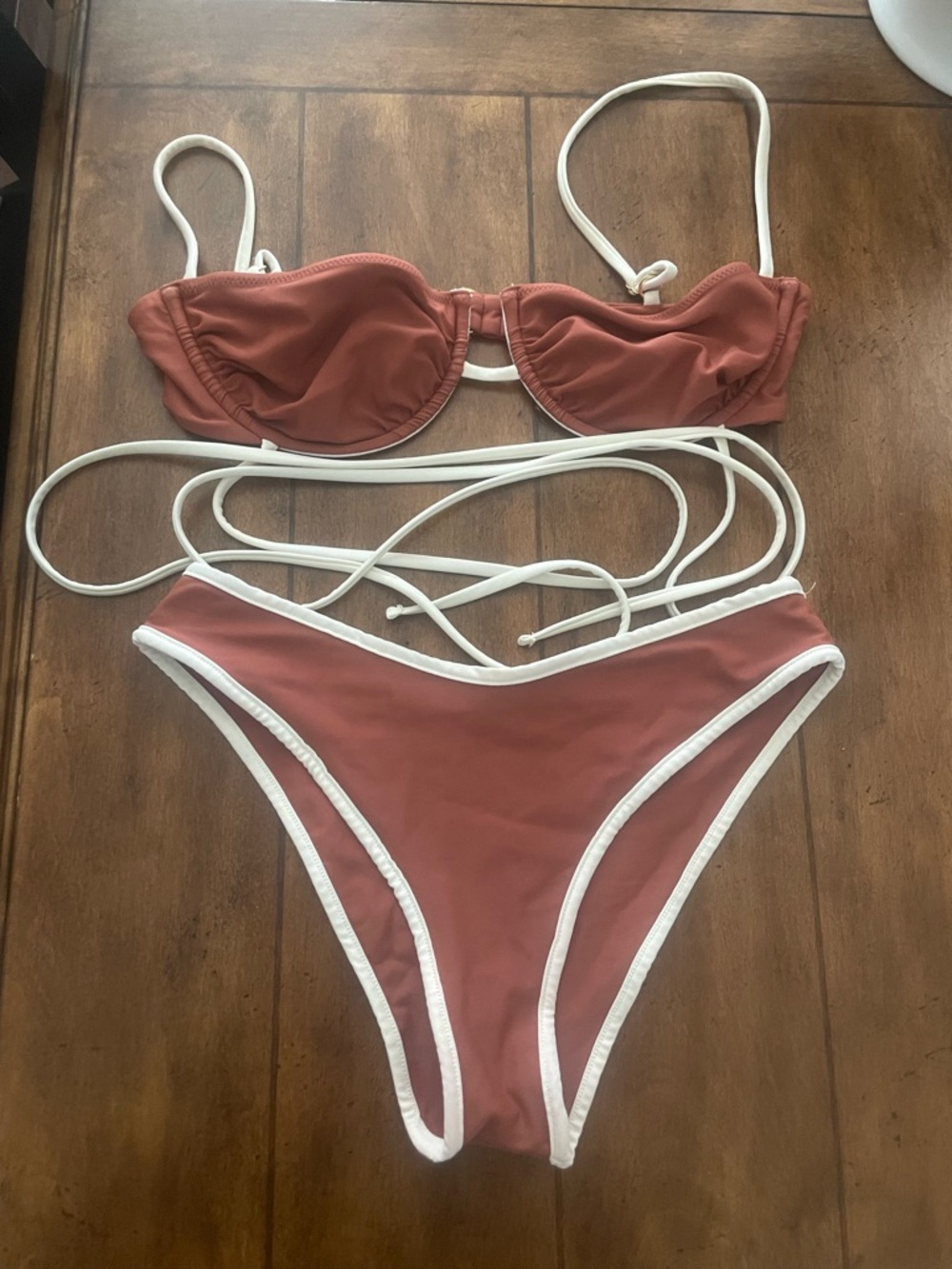 Montce Simone Bikini Top (size small) Lulu Bikini Bottom in Chutney (size med)